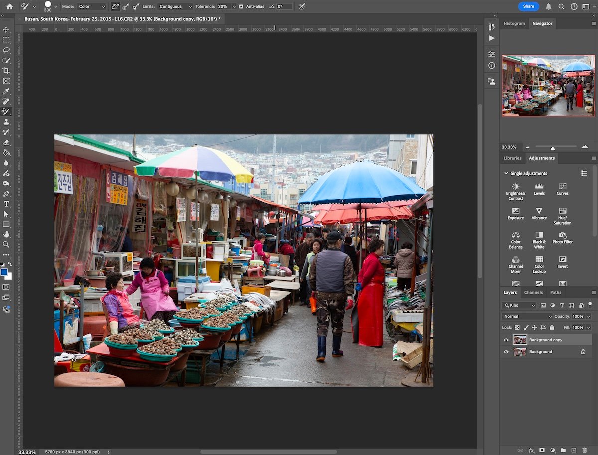 market in korea
