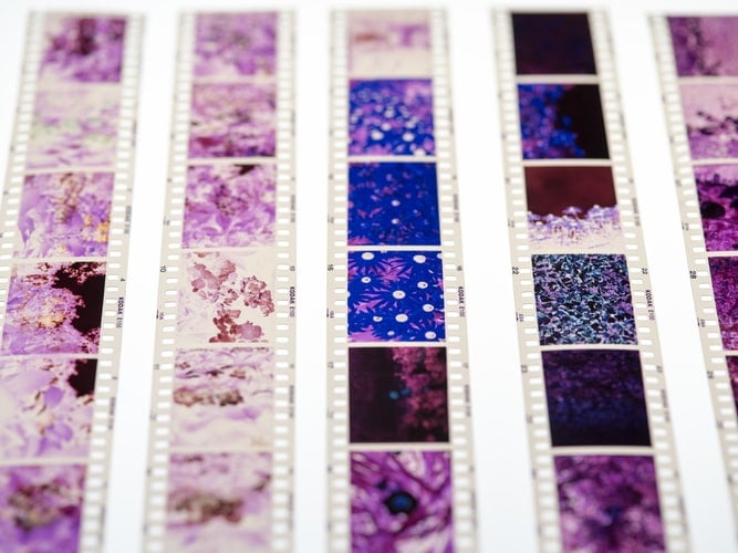 close up of rolls of film 