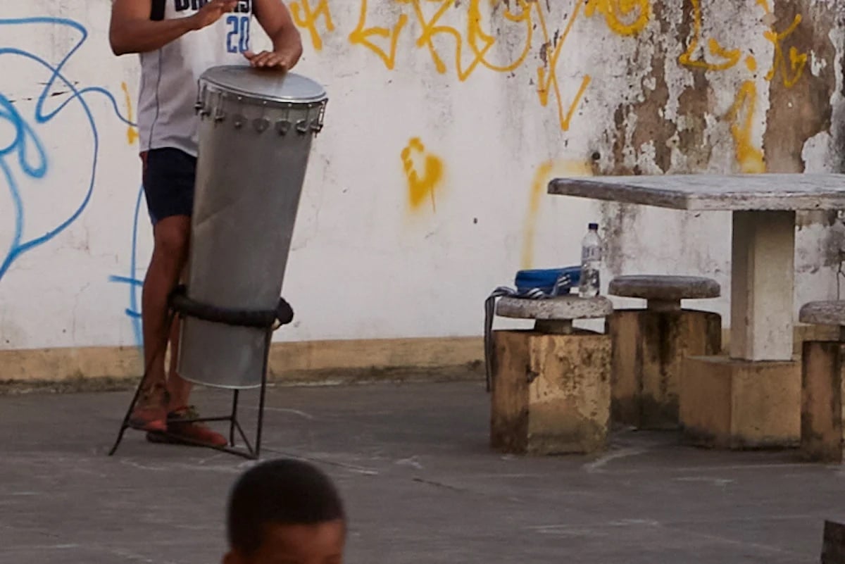 Capture One crop of a person playing a steel drum