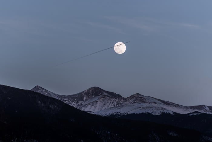 moon above mountains